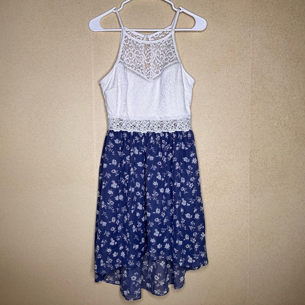 Purple White Lace Dress